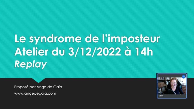 Atelier « Syndrome de l’imposteur » (replay)